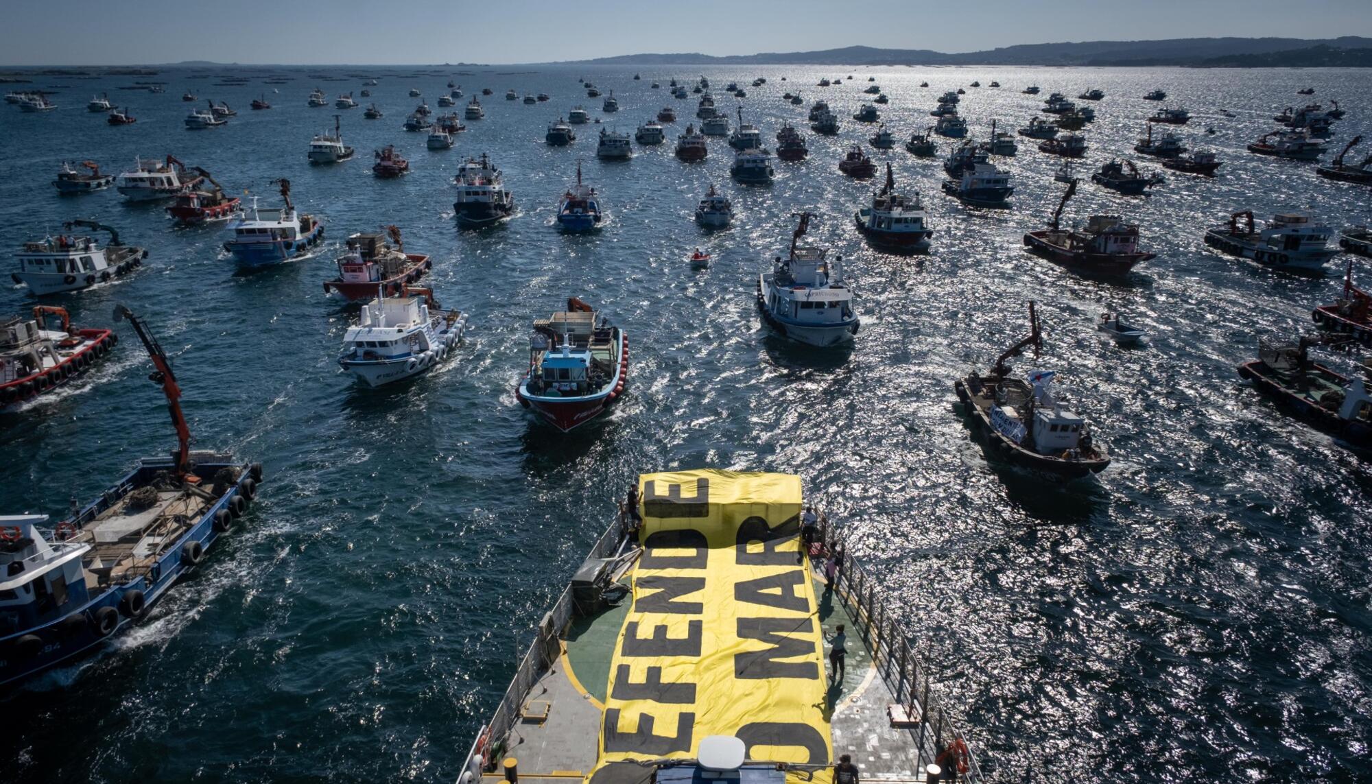 Flotilla reivindicativa en Vilagarcía de Arousa