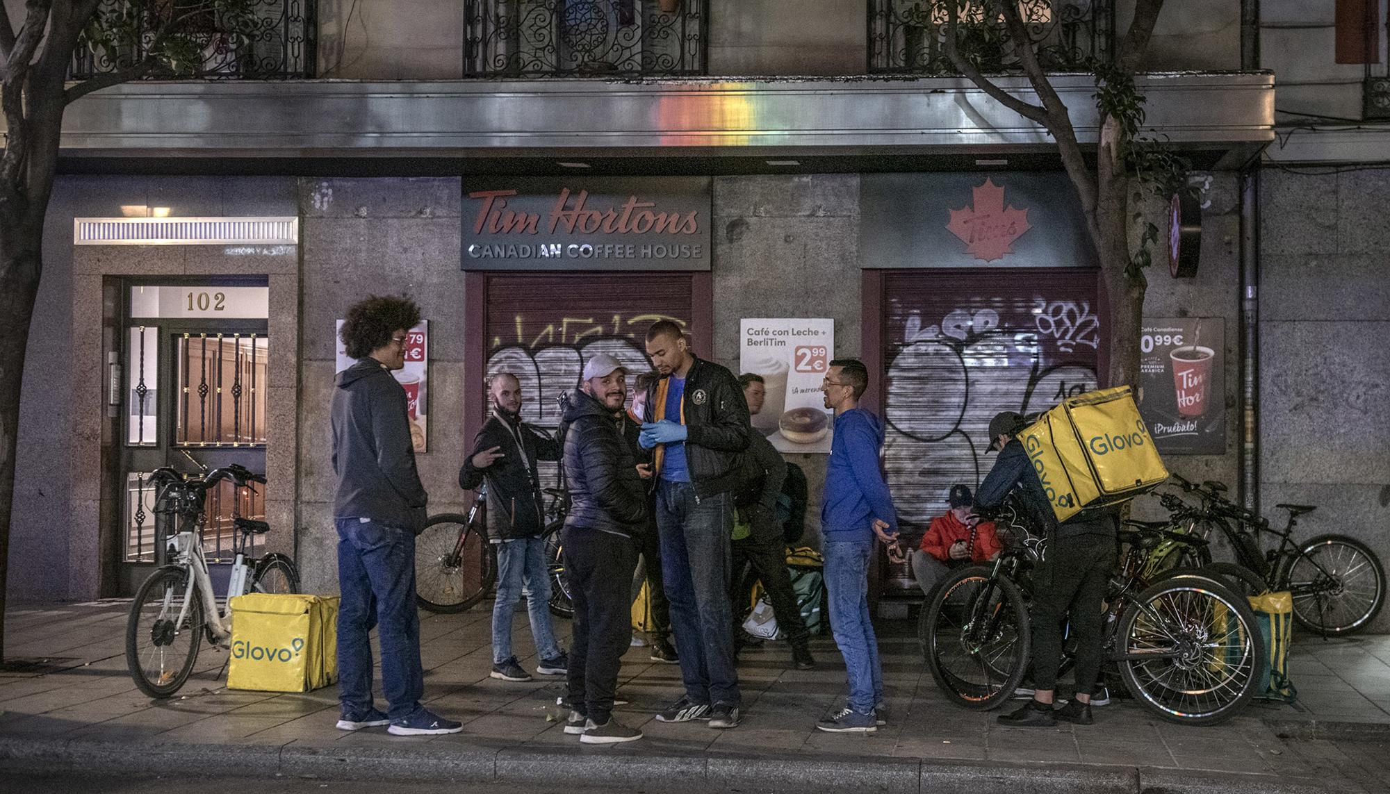 Repartidores de Glovo durante el Coronavirus