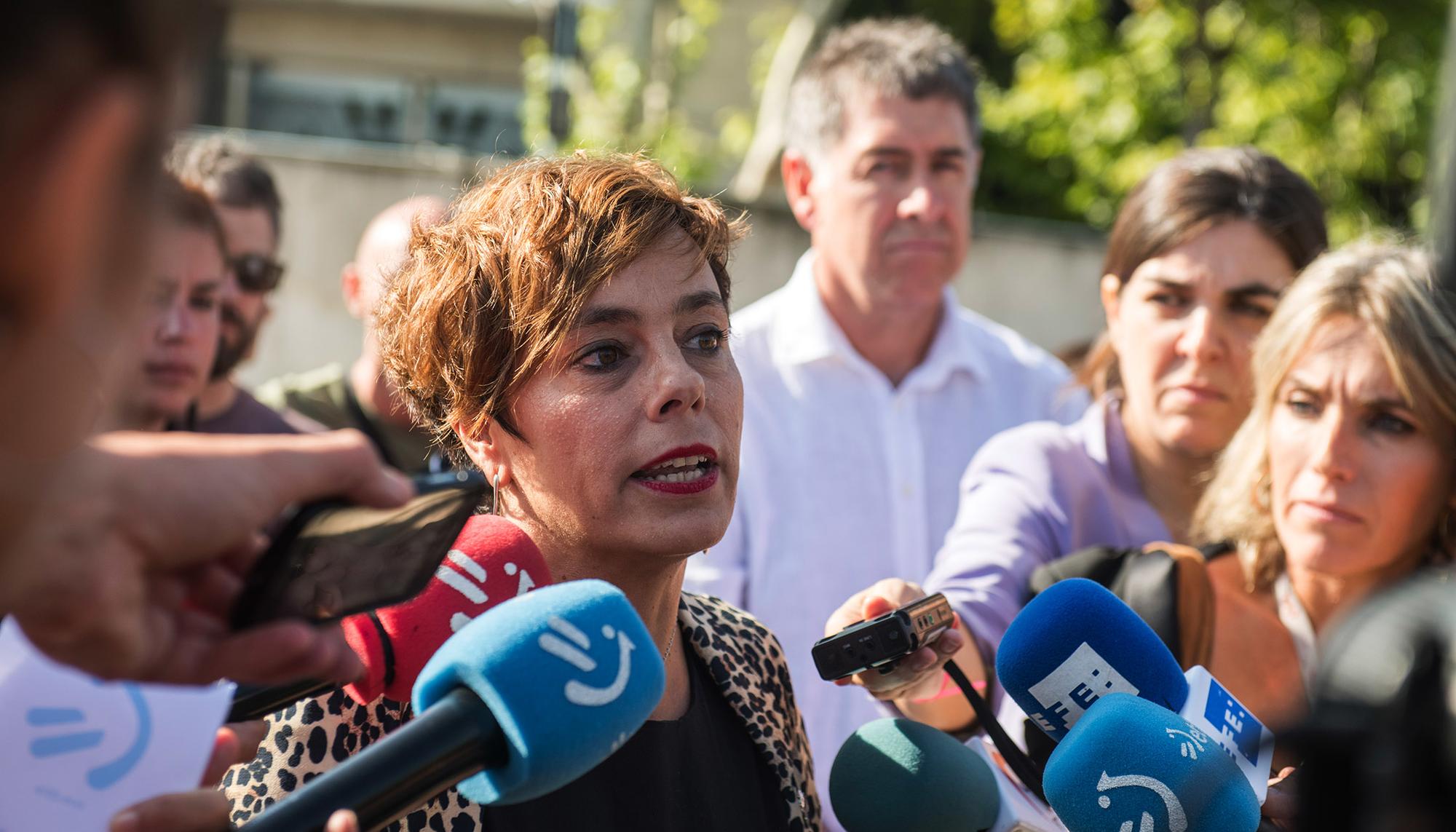 Amaia Izko a la entrada de la Audiencia Nacional.